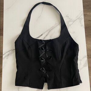 Black Halter Corset Top